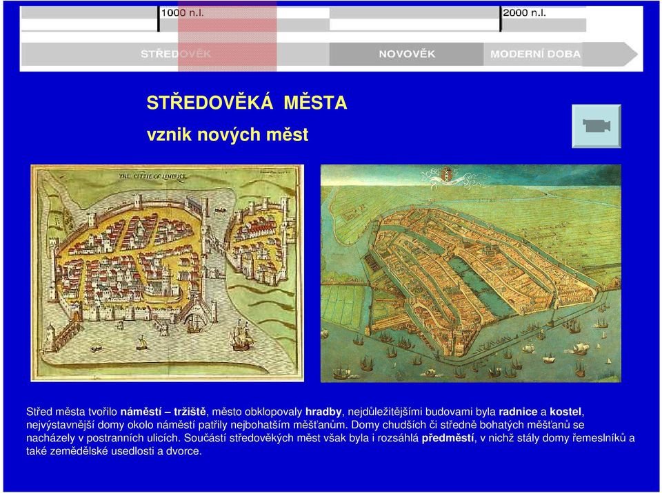 měšťanům. Domy chudších či středně bohatých měšťanů se nacházely v postranních ulicích.