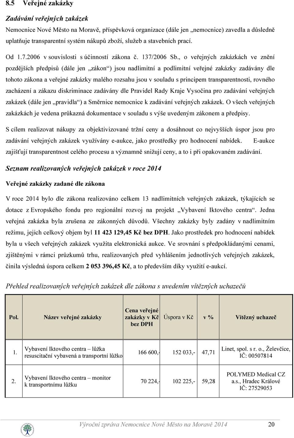 , o veřejných zakázkách ve znění pozdějších předpisů (dále jen zákon ) jsou nadlimitní a podlimitní veřejné zakázky zadávány dle tohoto zákona a veřejné zakázky malého rozsahu jsou v souladu s