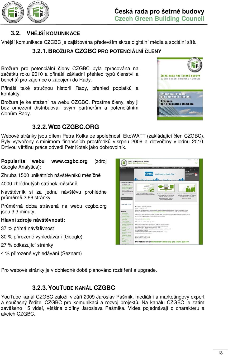 Přináší také stručnou historii Rady, přehled poplatků a kontakty. Brožura je ke stažení na webu CZGBC. Prosíme členy, aby ji bez omezení distribuovali svým partnerům a potenciálním členům Rady. 3.2.