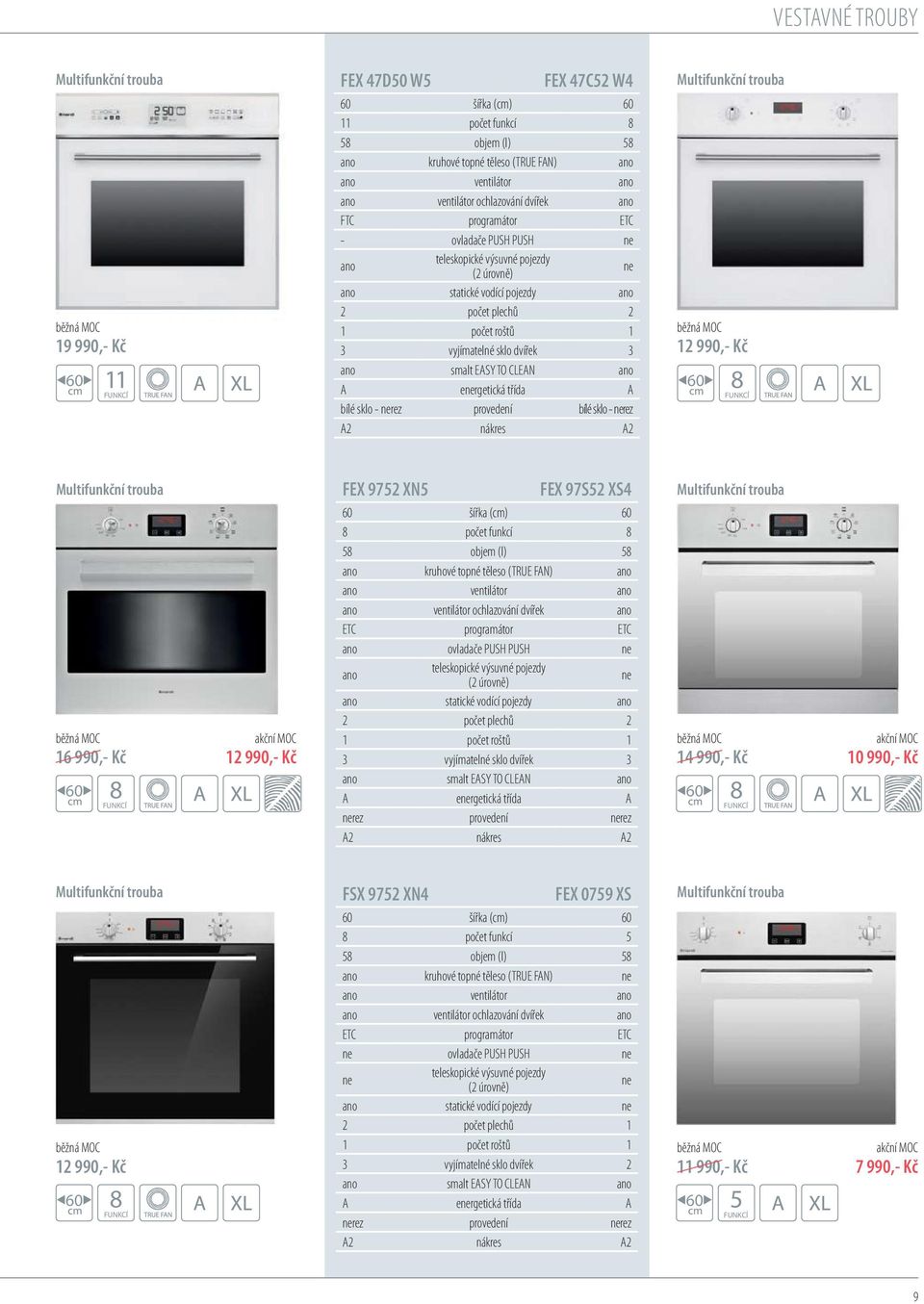 CLEN ano energetická třída bílé sklo - nerez provedení bílé sklo - nerez 2 nákres 2 12 990,- Kč 8 16 990,- Kč 12 990,- Kč FEX 9752 XN5 FEX 97S52 XS4 šířka (cm) 8 počet funkcí 8 58 objem (l) 58 ano