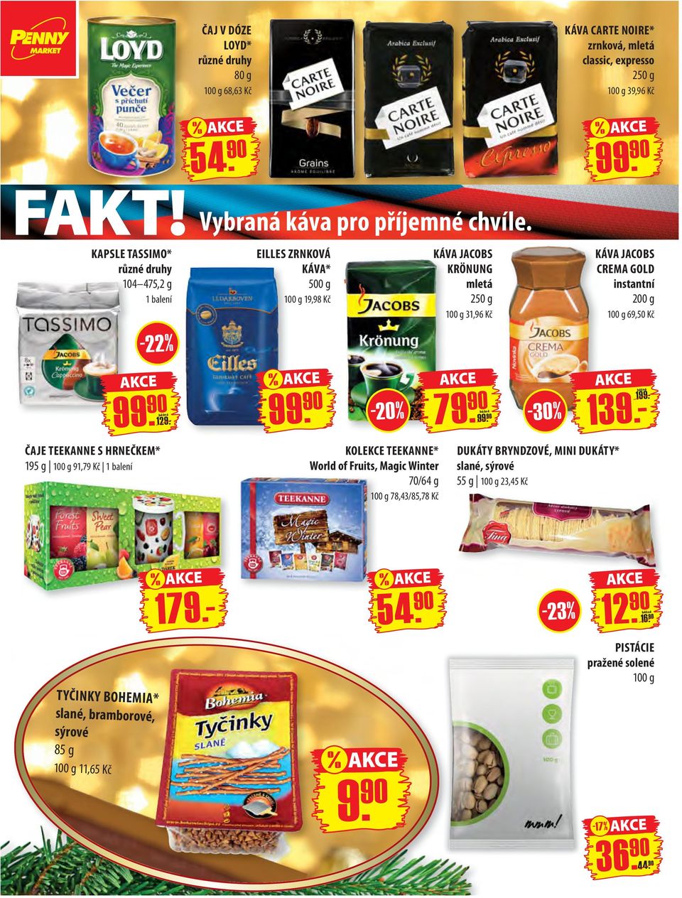 90-20% - 30 % KÁVA JACOBS CREMA GOLD instantní 200 g 69,50 Kč 139.- 199.