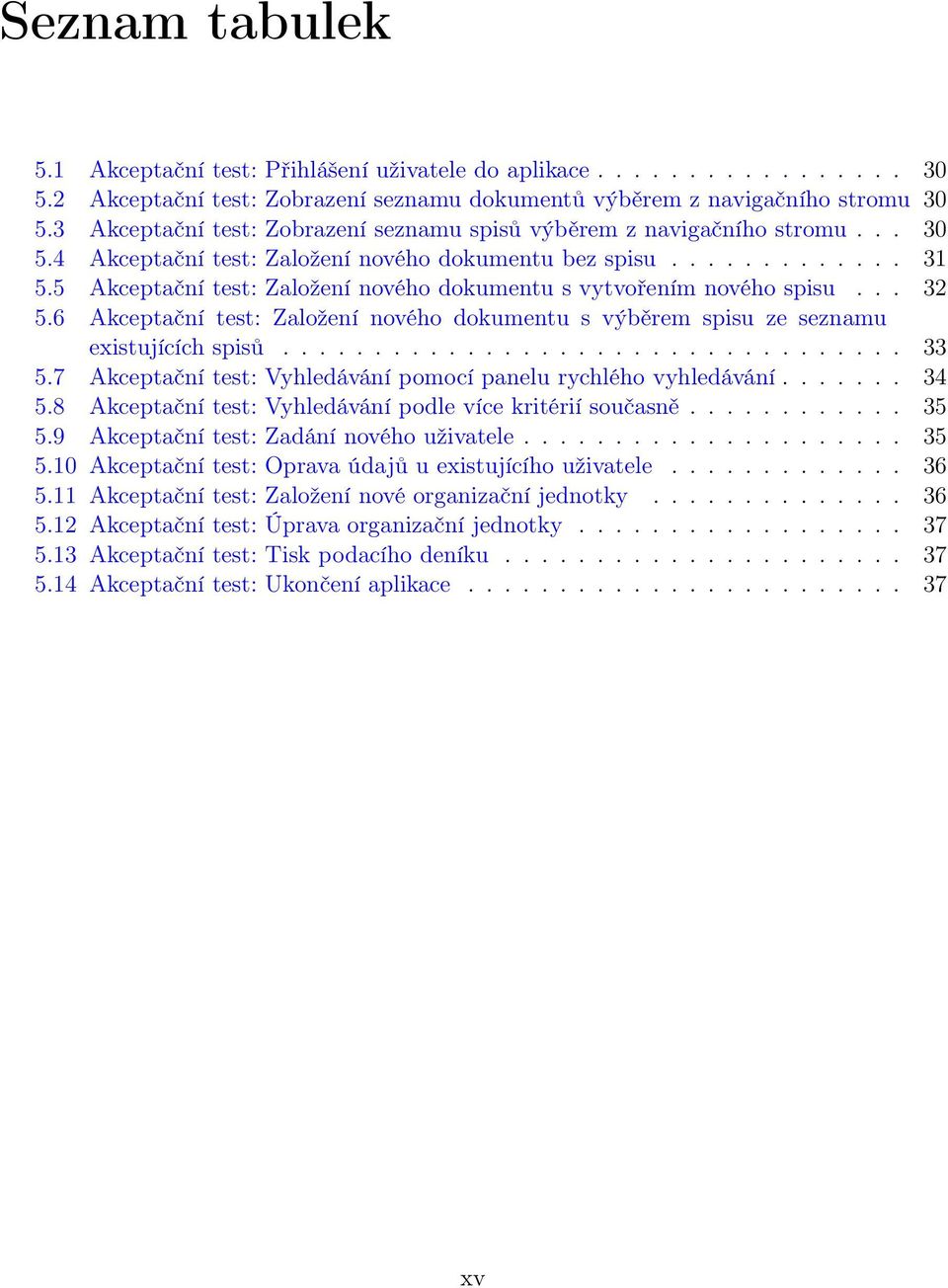 5 Akceptační test: Založení nového dokumentu s vytvořením nového spisu... 32 5.6 Akceptační test: Založení nového dokumentu s výběrem spisu ze seznamu existujících spisů.................................. 33 5.