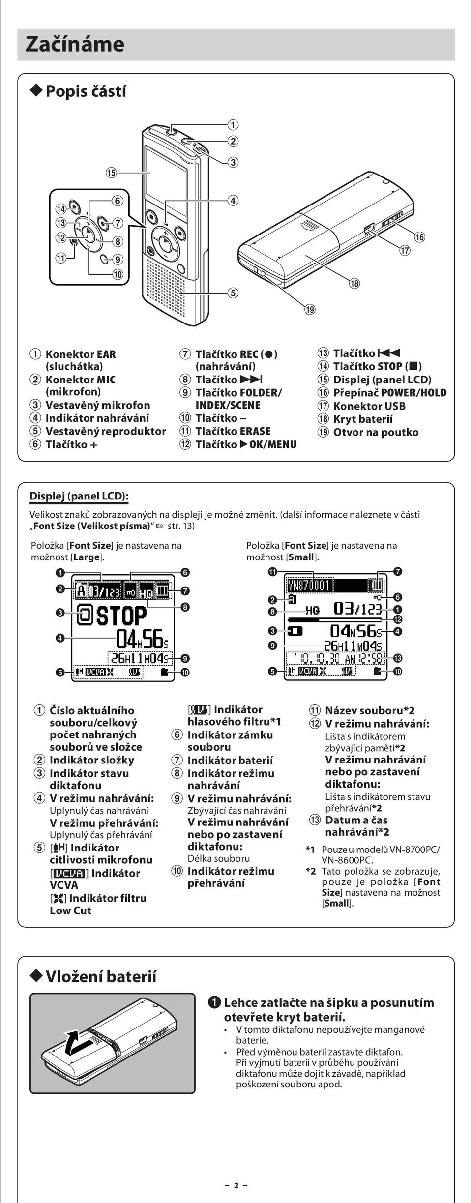 Tlčítko FOLDER/ INDEX/SCENE 0 Tlčítko!