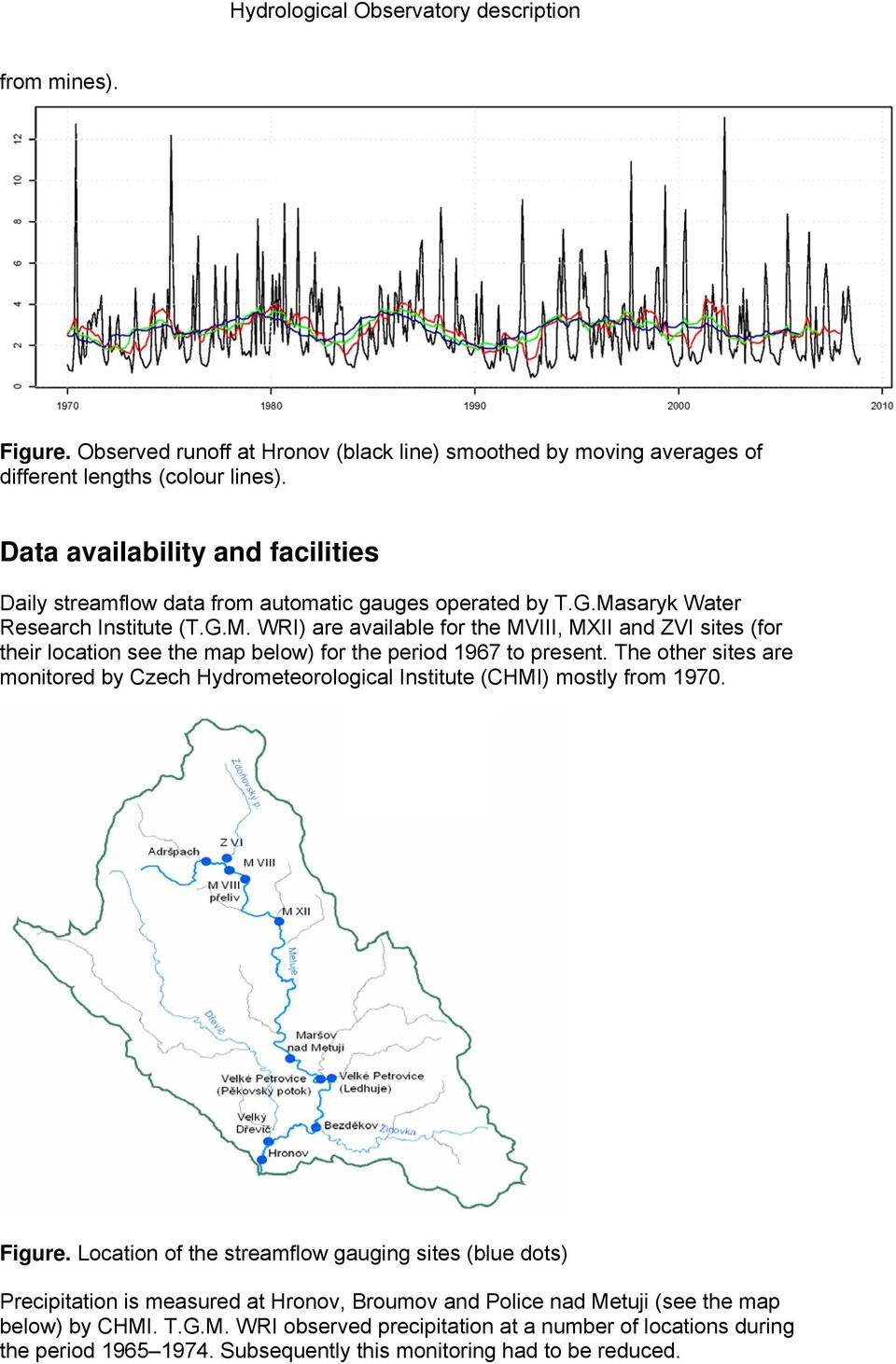 saryk Water Research Institute (T.G.M. WRI) are available for the MVIII, MXII and ZVI sites (for their location see the map below) for the period 1967 to present.