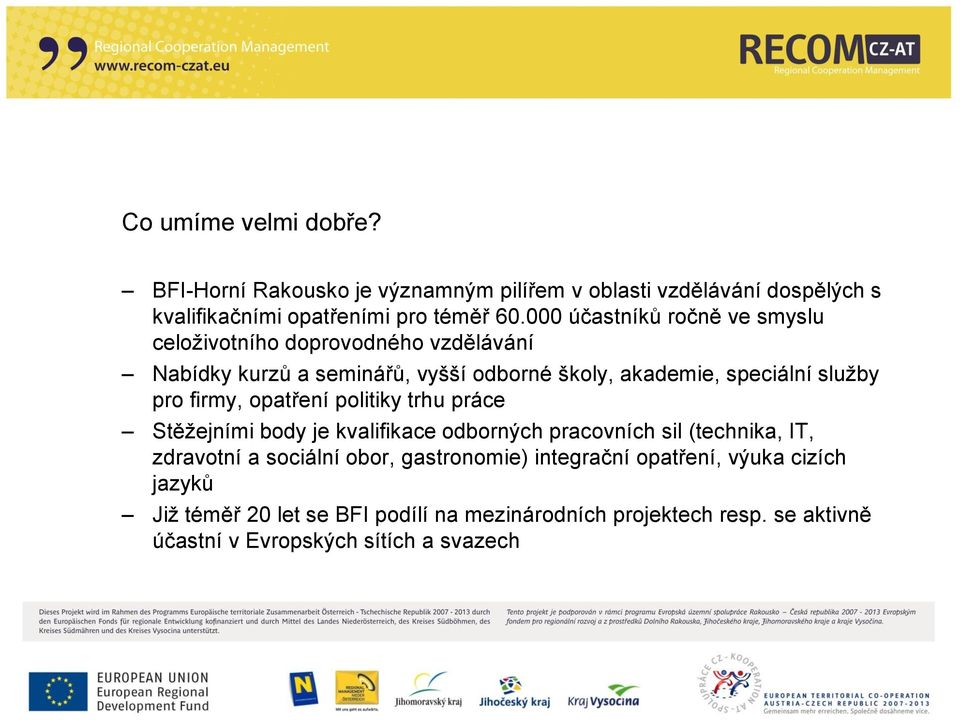 firmy, opatření politiky trhu práce Stěžejními body je kvalifikace odborných pracovních sil (technika, IT, zdravotní a sociální obor,