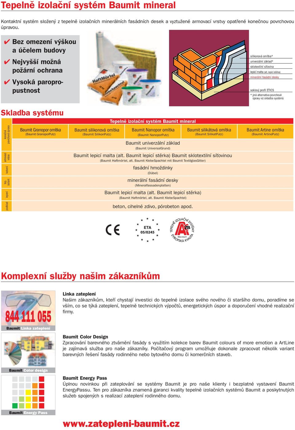 lepicí stěrka) minerální fasádní desky soklový profil ETICS * jiná alternativa povrchové úpravy viz skladba systémů Skladba systému konečná povrchová úprava armovací vrstva kotvení tep.