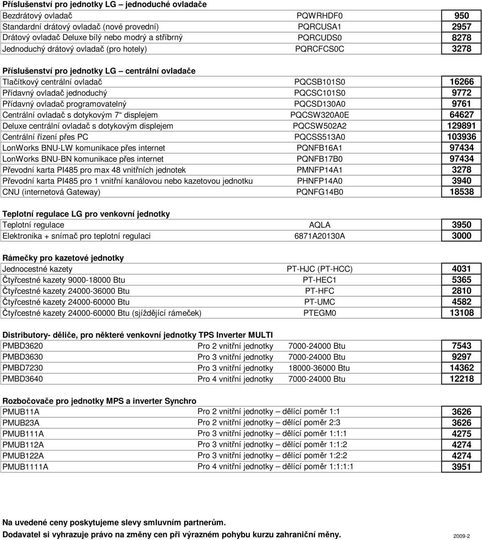 Přídavný ovladač programovatelný PQCSD130A0 9761 Centrální ovladač s dotykovým 7 displejem PQCSW320A0E 64627 Deluxe centrální ovladač s dotykovým displejem PQCSW502A2 129891 Centrální řízení přes PC