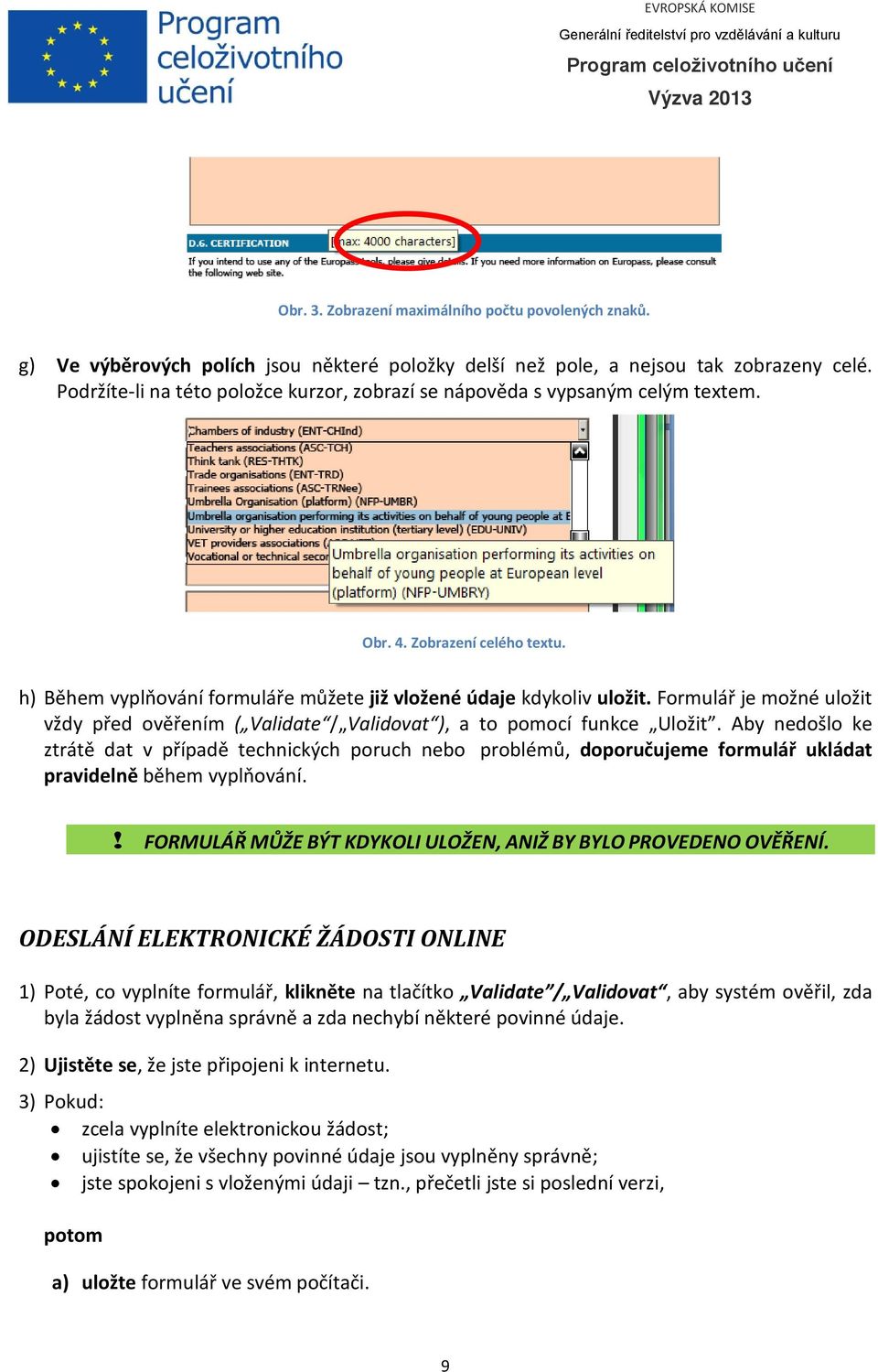 Formulář je možné uložit vždy před ověřením ( Validate / Validovat ), a to pomocí funkce Uložit.