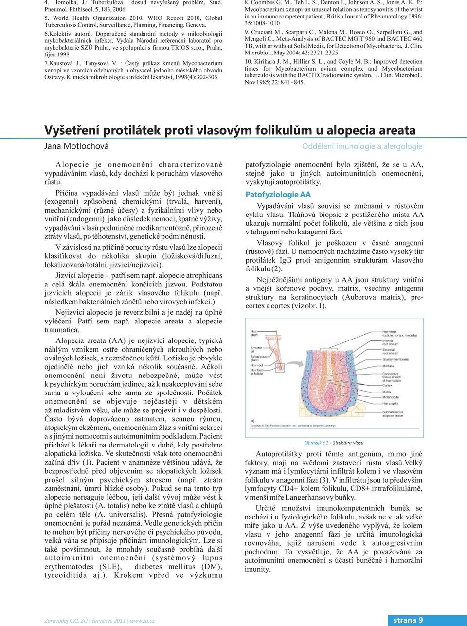 Vydala Národní referenèní laboratoø pro mykobakterie SZÚ Praha, ve spolupráci s firmou TRIOS s.r.o., Praha, øíjen 1998 7.Kaustová J., Tunysová V.