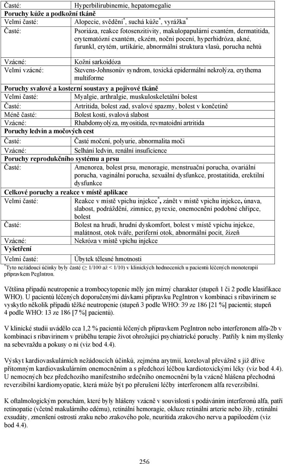 toxická epidermální nekrolýza, erythema multiforme Poruchy svalové a kosterní soustavy a pojivové tkáně Velmi časté: Myalgie, arthralgie, muskuloskeletální bolest Artritida, bolest zad, svalové