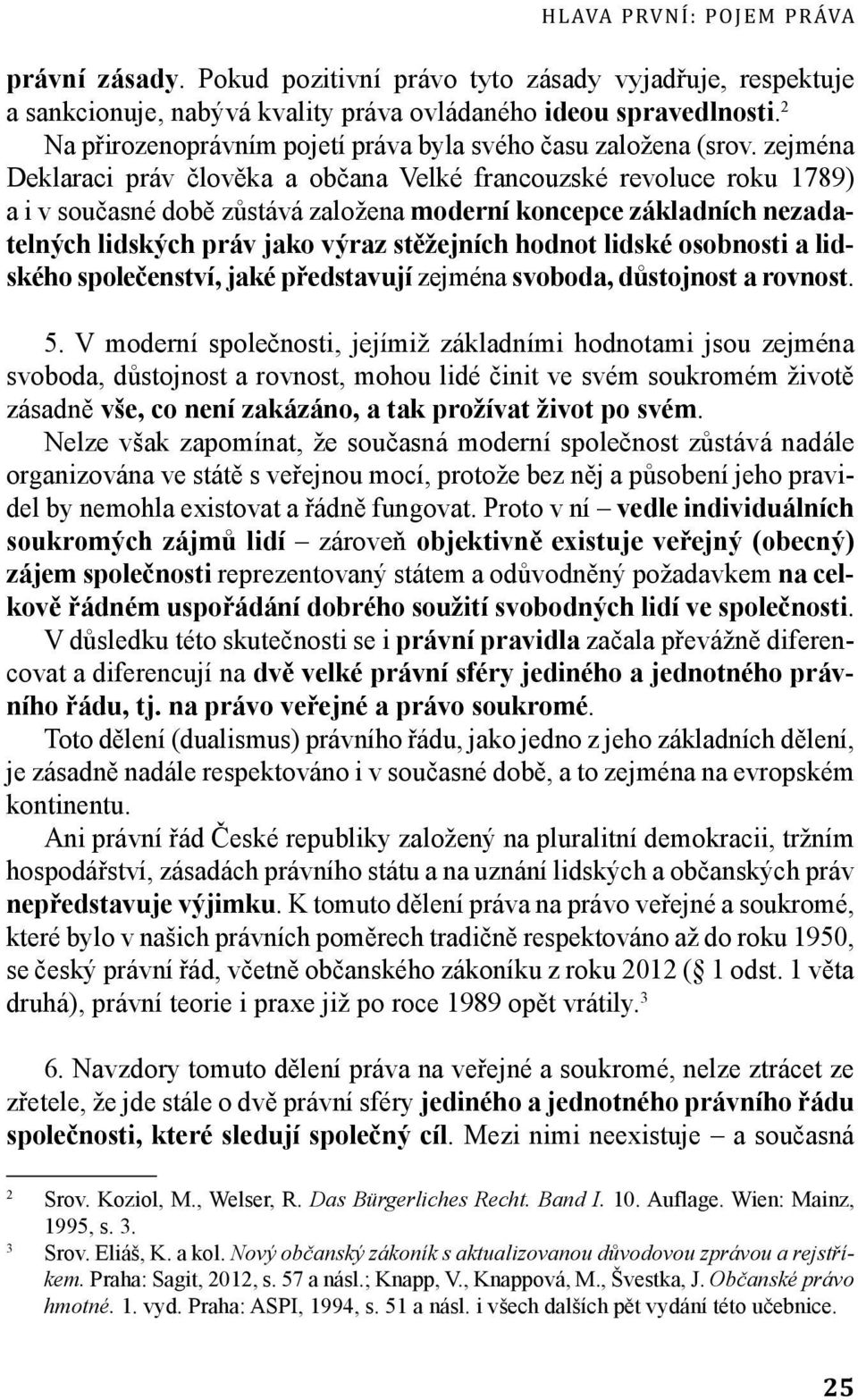 zejména Deklaraci práv člověka a občana Velké francouzské revoluce roku 1789) a i v současné době zůstává založena moderní koncepce základních nezadatelných lidských práv jako výraz stěžejních hodnot