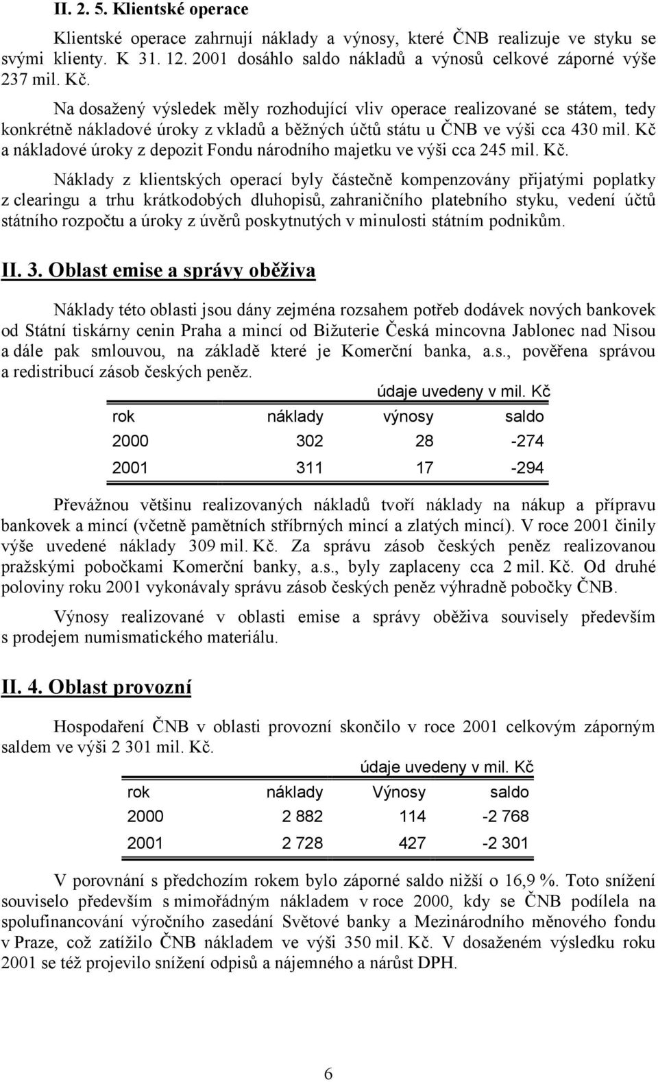 Kč a nákladové úroky z depozit Fondu národního majetku ve výši cca 245 mil. Kč.