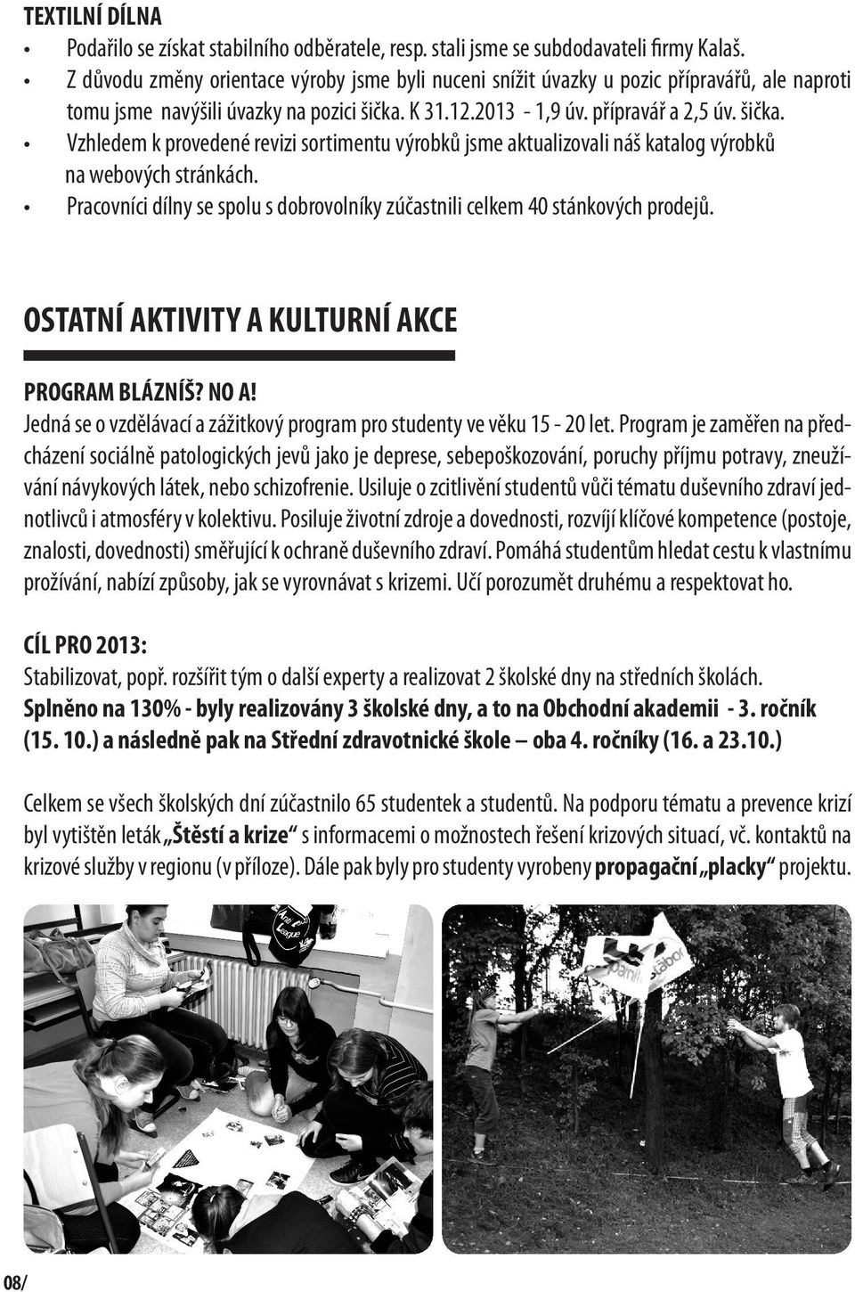 K 31.12.2013-1,9 úv. přípravář a 2,5 úv. šička. Vzhledem k provedené revizi sortimentu výrobků jsme aktualizovali náš katalog výrobků na webových stránkách.