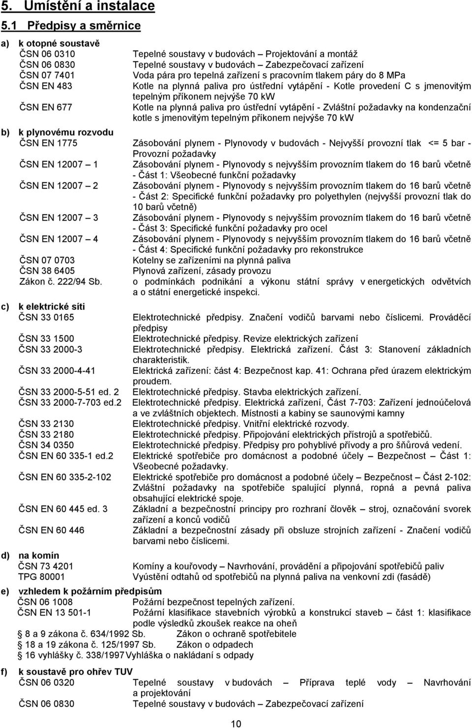 zařízení Voda pára pro tepelná zařízení s pracovním tlakem páry do 8 MPa Kotle na plynná paliva pro ústřední vytápění - Kotle provedení C s jmenovitým tepelným příkonem nejvýše 70 kw Kotle na plynná