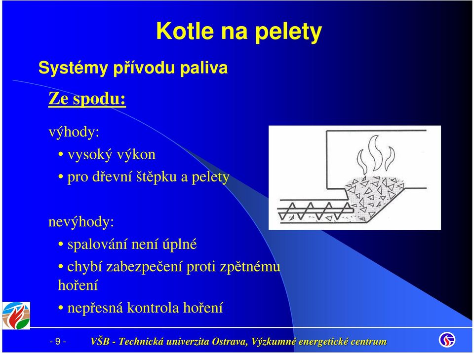 nevýhody: spalování není úplné chybí zabezpečení