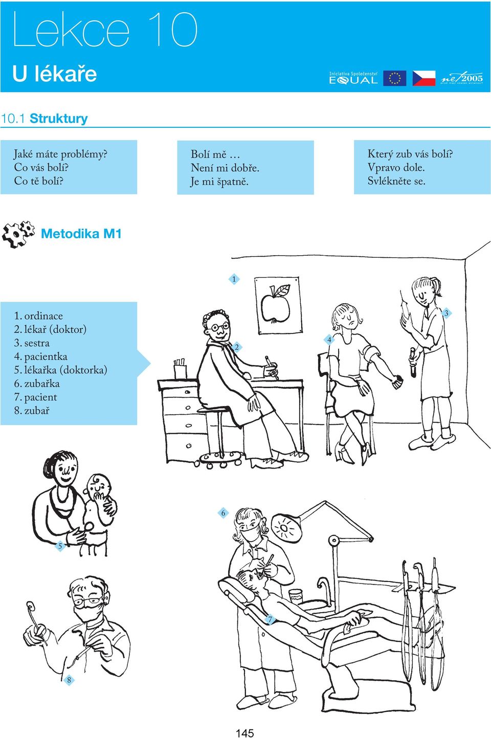Vpravo dole. Svlékněte se. Metodika M1 1 1. ordinace 2. lékař (doktor) 3.