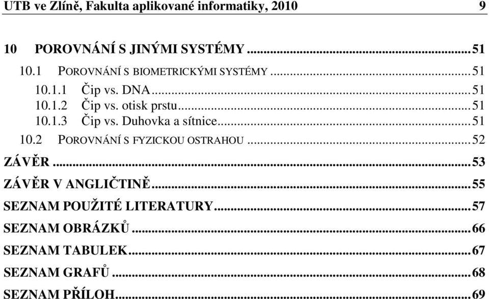 Duhovka a sítnice...51 10.2 POROVNÁNÍ S FYZICKOU OSTRAHOU...52 ZÁVĚR...53 ZÁVĚR V ANGLIČTINĚ.