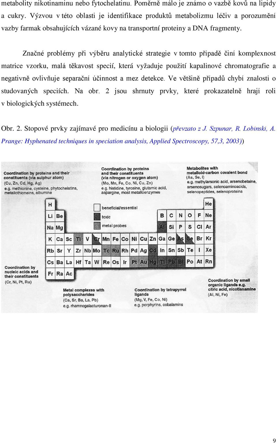 Značné problémy při výběru analytické strategie v tomto případě činí komplexnost matrice vzorku, malá těkavost specií, která vyžaduje použití kapalinové chromatografie a negativně ovlivňuje separační