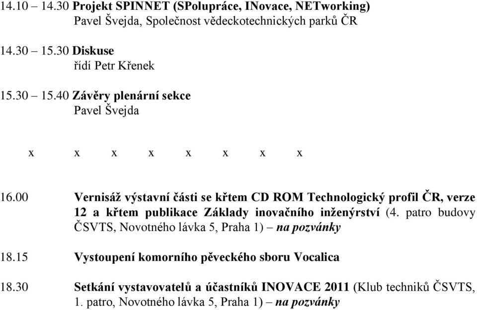 00 Vernisáž výstavní části se křtem CD ROM Technologický profil ČR, verze 12 a křtem publikace Základy inovačního inženýrství (4.