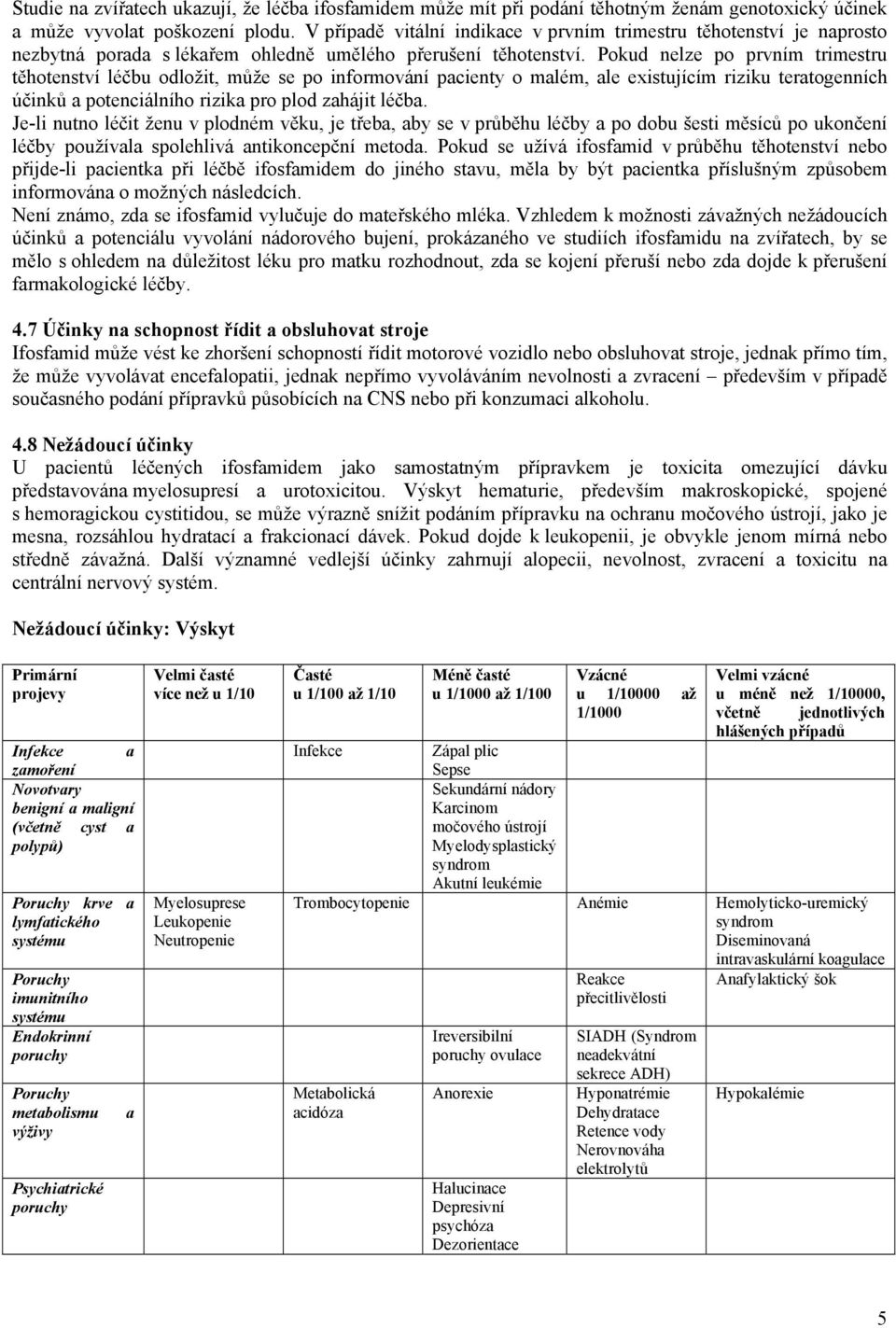 Pokud nelze po prvním trimestru těhotenství léčbu odložit, může se po informování pacienty o malém, ale existujícím riziku teratogenních účinků a potenciálního rizika pro plod zahájit léčba.