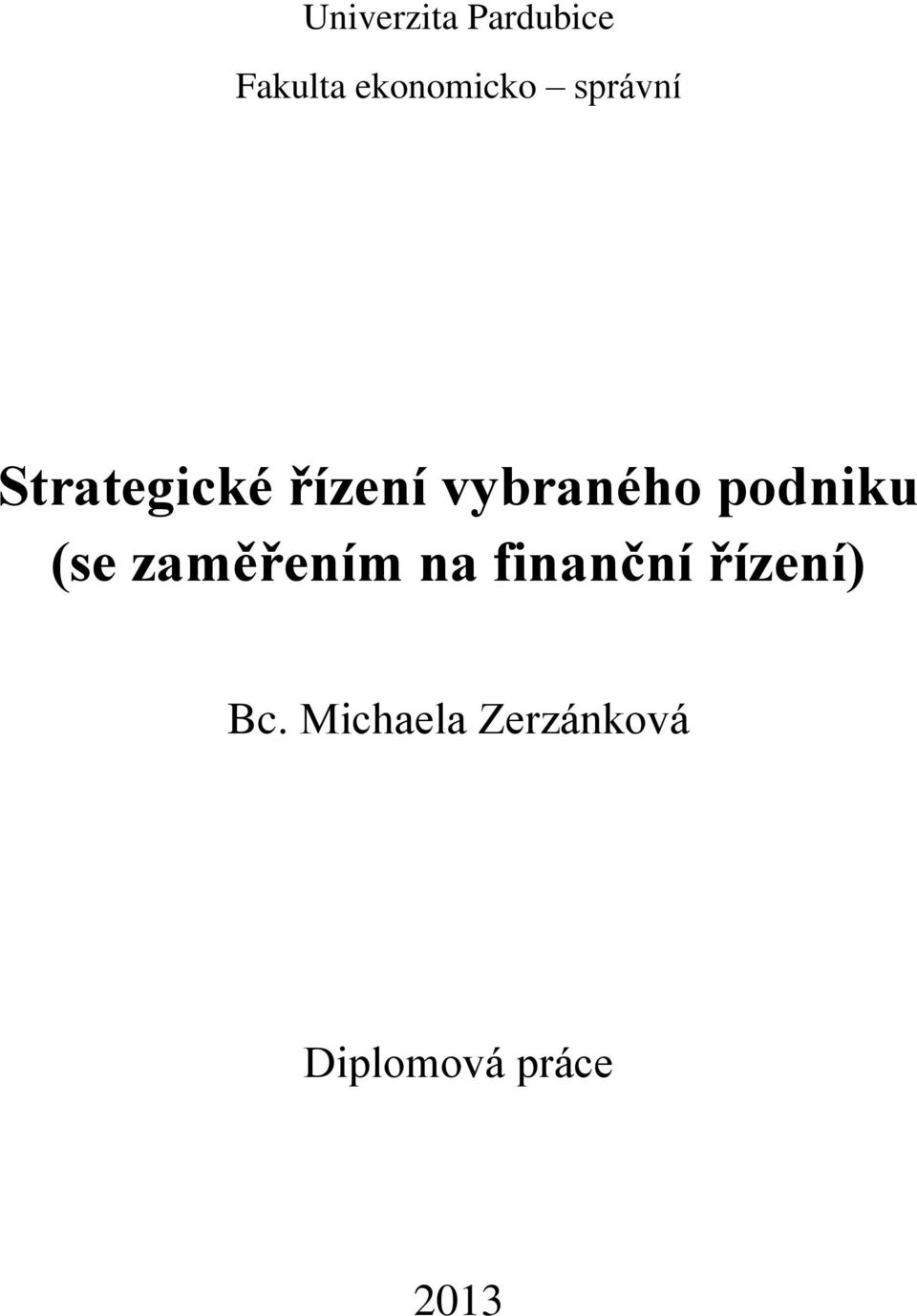 podniku (se zaměřením na finanční