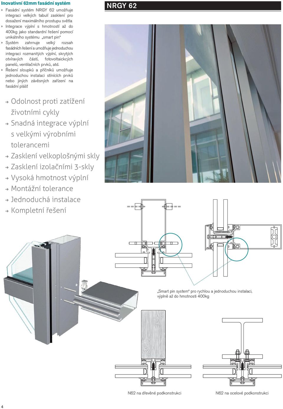 skrytých otvíravých částí, fotovoltaickcých panelů, ventilačních prvků, atd.