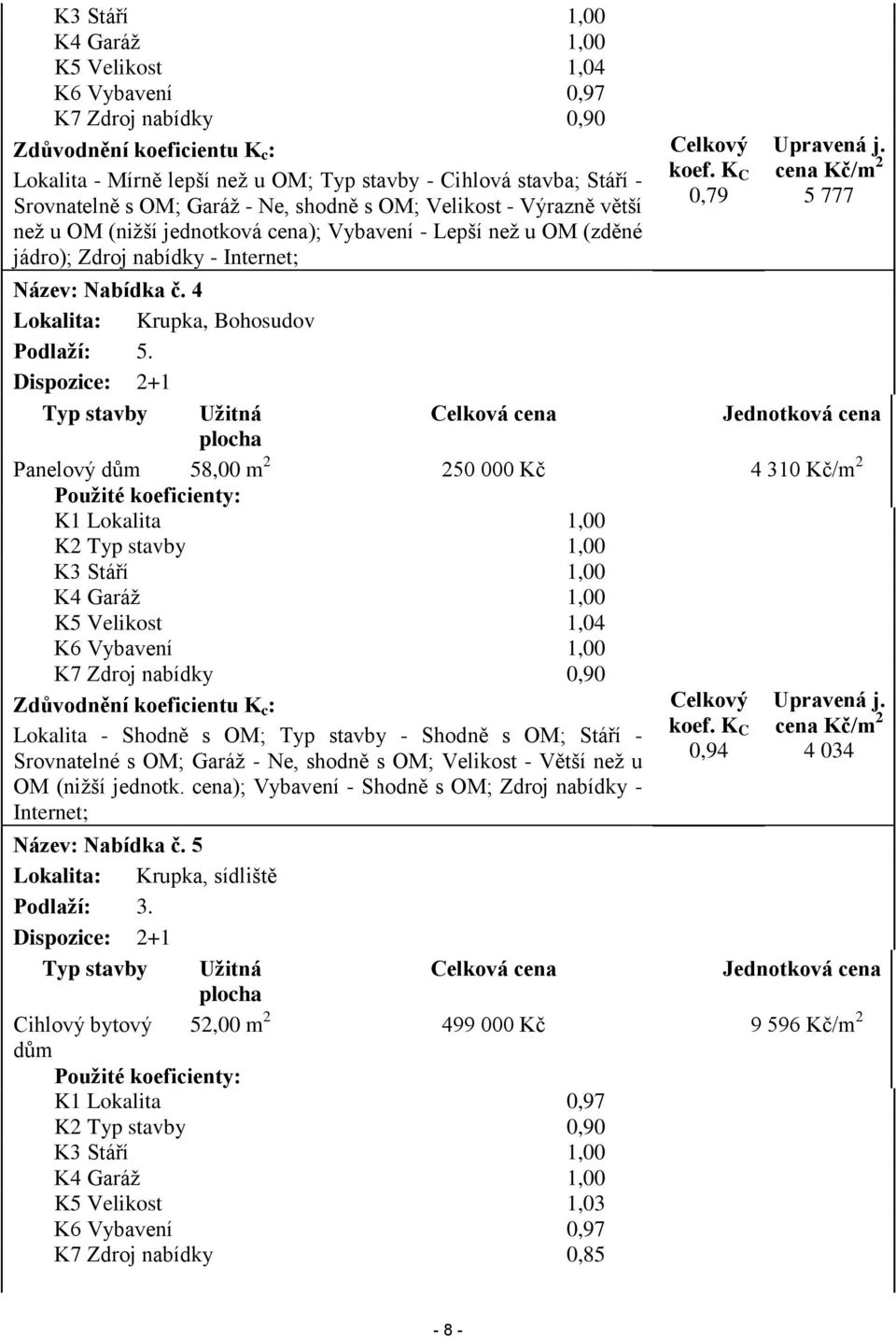 cena Kč/m 2 5 777 Název: Nabídka č. 4 Lokalita: Krupka, Bohosudov Podlaží: 5.