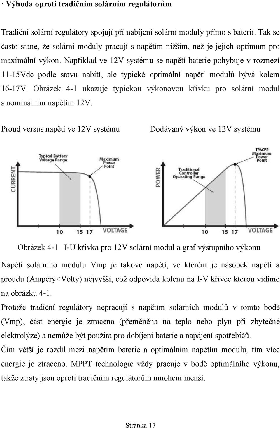 Například ve 12V systému se napětí baterie pohybuje v rozmezí 11-15Vdc podle stavu nabití, ale typické optimální napětí modulů bývá kolem 16-17V.