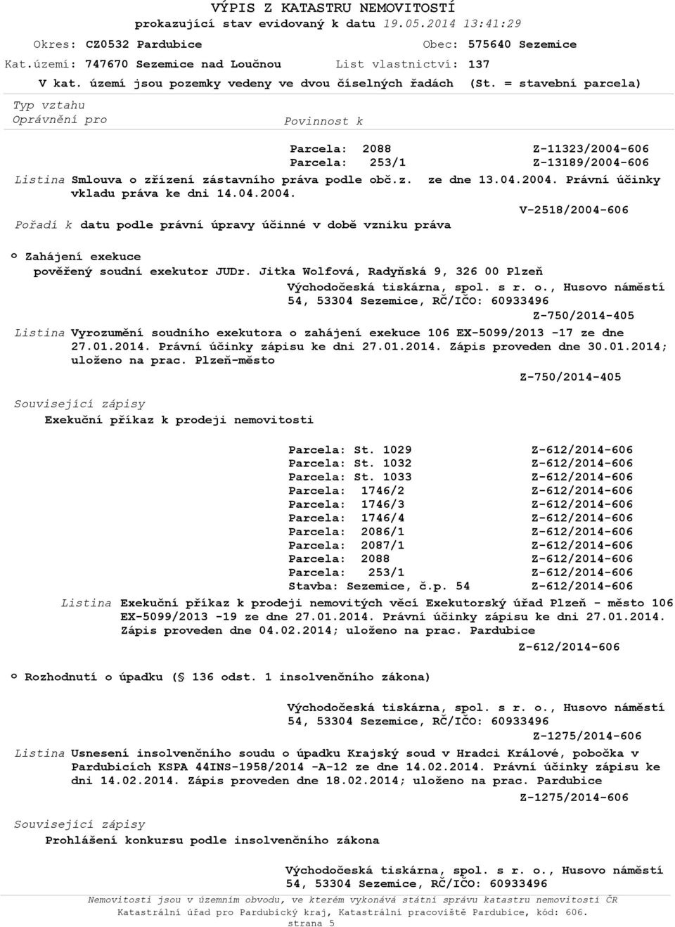 Jitka Wlfvá, Radyňská 9, 326 00 Plzeň Výchdčeská tiskárna, spl. s r.