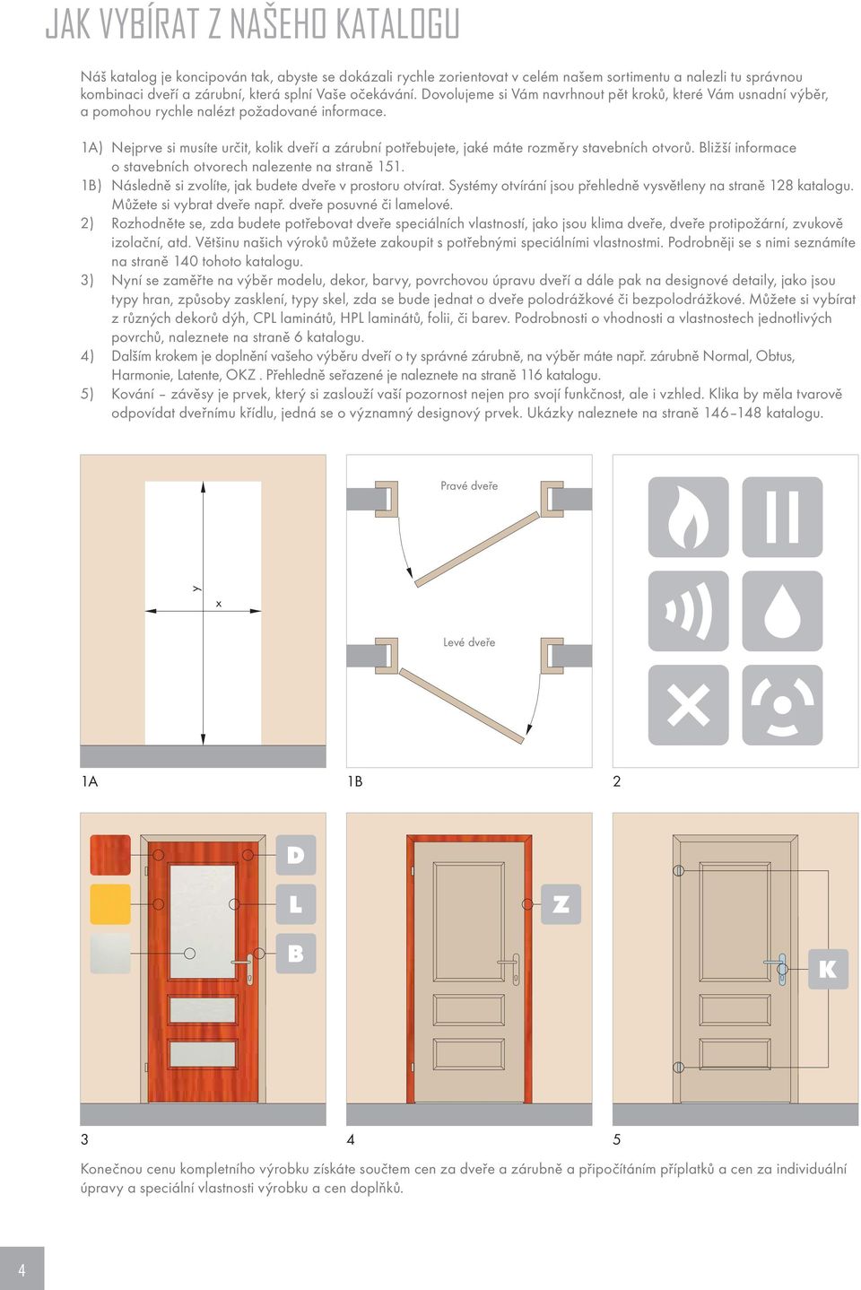 1A) Nejprve si musíte určit, kolik dveří a zárubní potřebujete, jaké máte rozměry stavebních otvorů. Bližší informace o stavebních otvorech nalezente na straně 151.