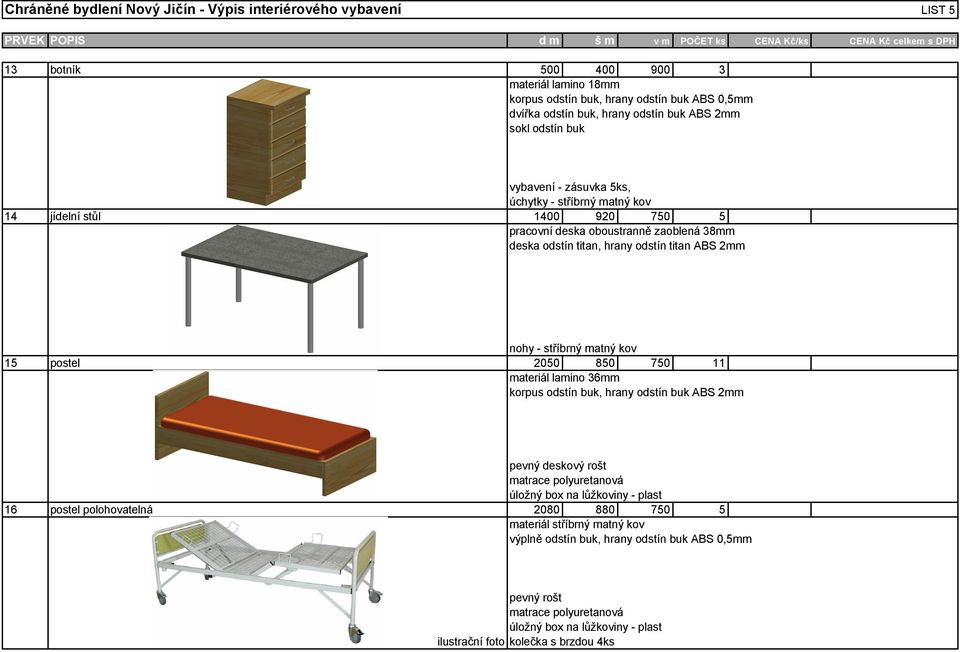 2050 850 750 11 materiál lamino 36mm korpus odstín buk, hrany odstín buk ABS 2mm pevný deskový rošt matrace polyuretanová úložný box na lůžkoviny - plast 2080 880 750 5 materiál