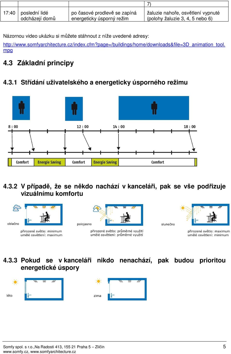 _animation_tool. mpg 4.3 Základní principy 4.3.1 Střídání uživatelského a energeticky úsporného režimu 4.3.2 V případě, že se někdo nachází v kanceláři, pak se vše podřizuje vizuálnímu komfortu 4.