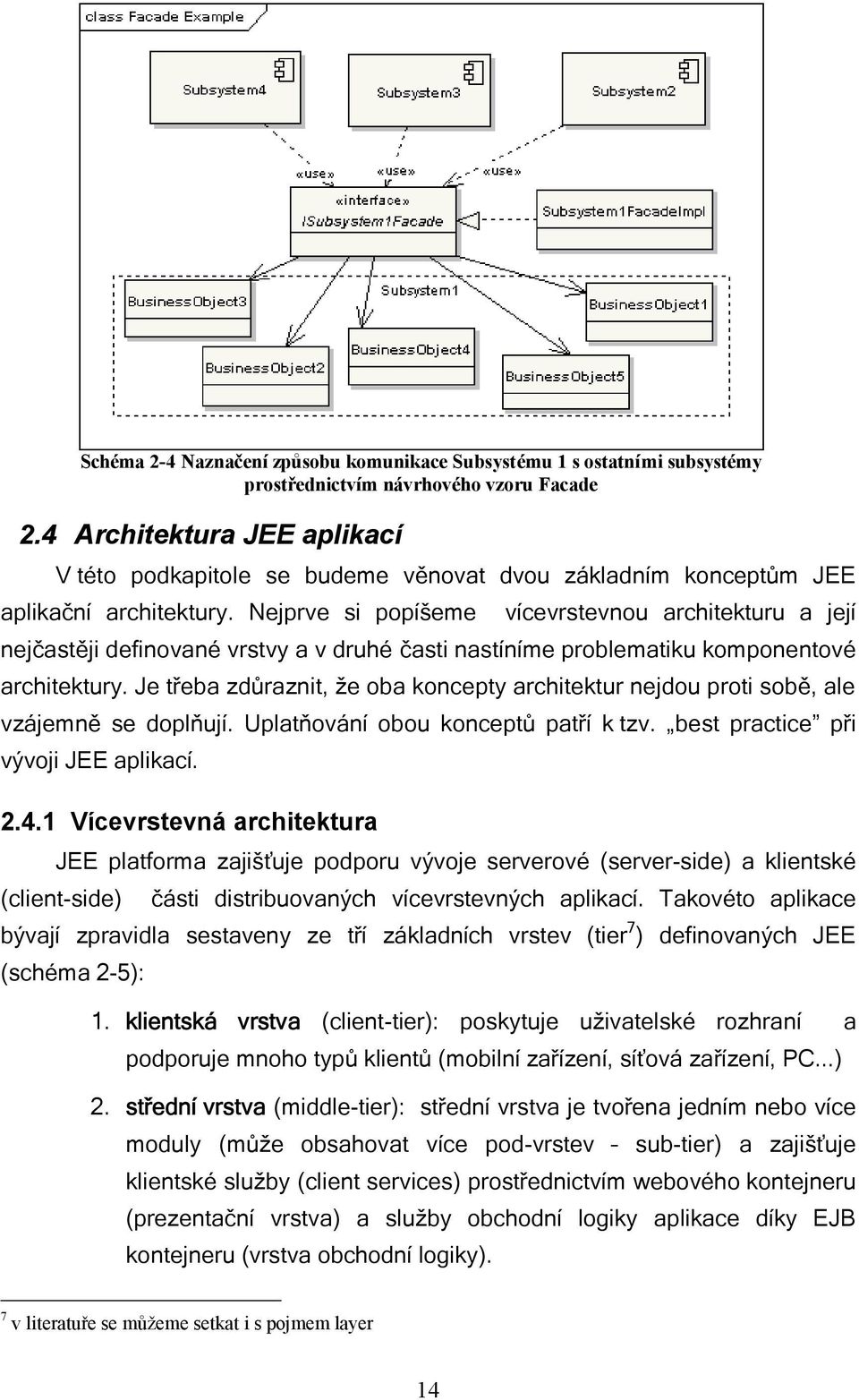 Nejprve si popíšeme vícevrstevnou architekturu a její nejčastěji definované vrstvy a v druhé časti nastíníme problematiku komponentové architektury.