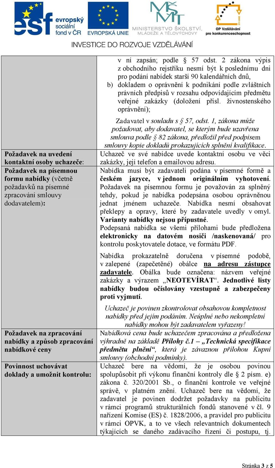 2 zákona výpis z obchodního rejstříku nesmí být k poslednímu dni pro podání nabídek starší 90 kalendářních dnů, b) dokladem o oprávnění k podnikání podle zvláštních právních předpisů v rozsahu