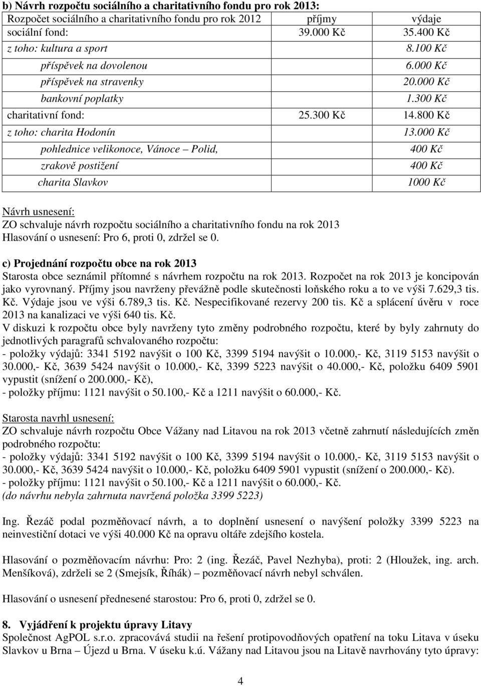 800 Kč z toho: charita Hodonín pohlednice velikonoce, Vánoce Polid, zrakově postižení charita Slavkov 13.