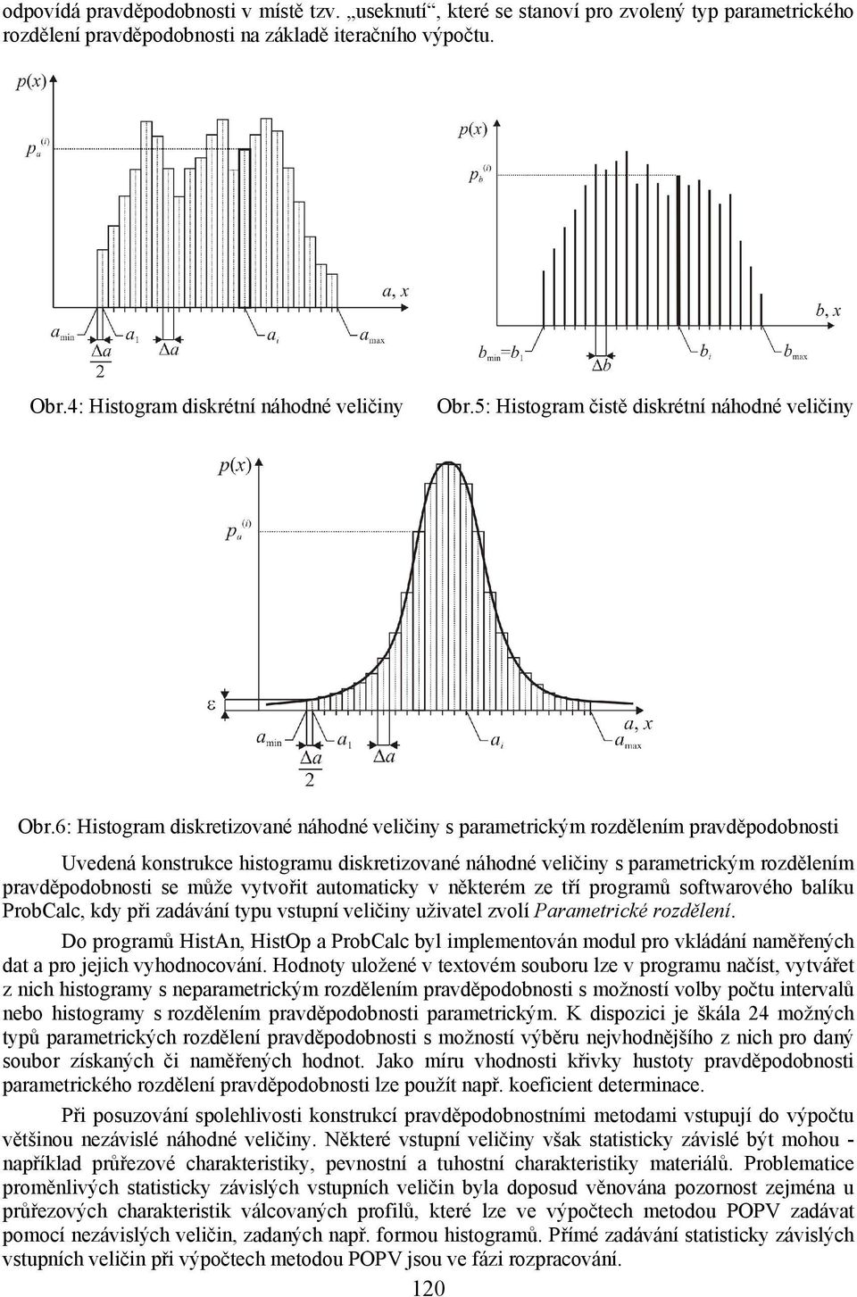 6: Histogram diskretizované náhodné veličiny s parametrickým rozdělením pravděpodobnosti Uvedená konstrukce histogramu diskretizované náhodné veličiny s parametrickým rozdělením pravděpodobnosti se