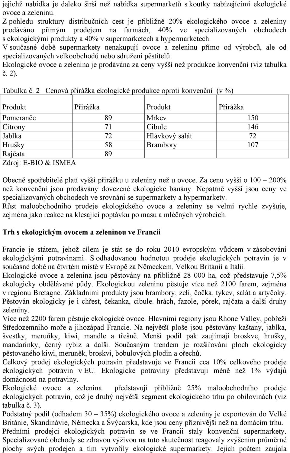 supermarketech a hypermarketech. V současné době supermarkety nenakupují ovoce a zeleninu přímo od výrobců, ale od specializovaných velkoobchodů nebo sdružení pěstitelů.