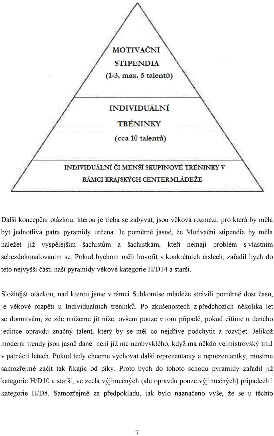 Pokud bychom měli hovořit v konkrétních číslech, zařadil bych do této nejvyšší části naší pyramidy věkové kategorie H/D14 a starší.