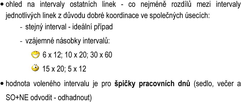 případ - vzájemné násobky intervalů: 6 x 12; 10 x 20; 30 x 60 15 x 20; 5 x 12 hodnota