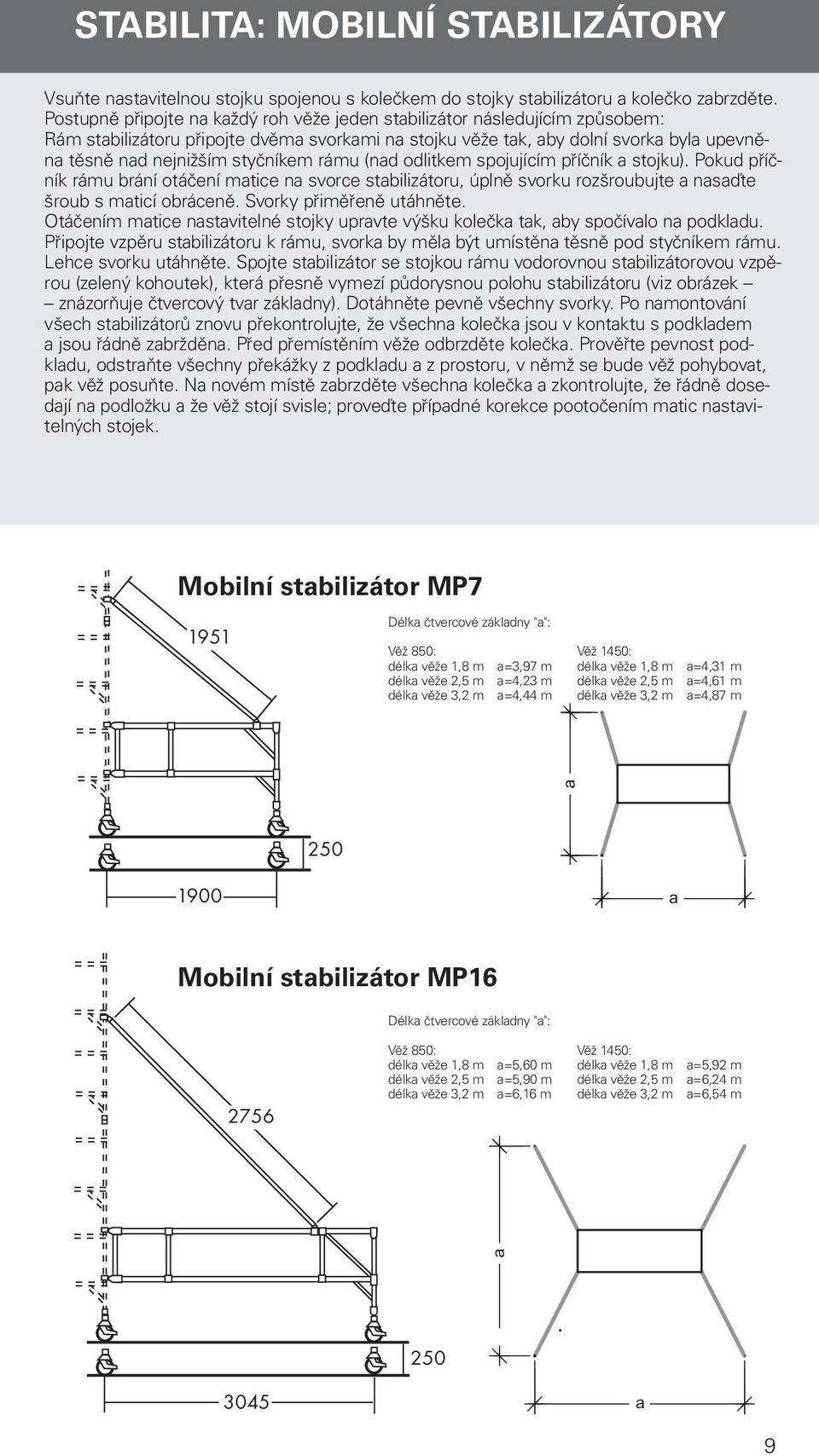 styčníkem rámu (nad odlitkem spojujícím příčník a stojku). Pokud příčník rámu brání otáčení matice na svorce stabilizátoru, úplně svorku rozšroubujte a nasaďte šroub s maticí obráceně.