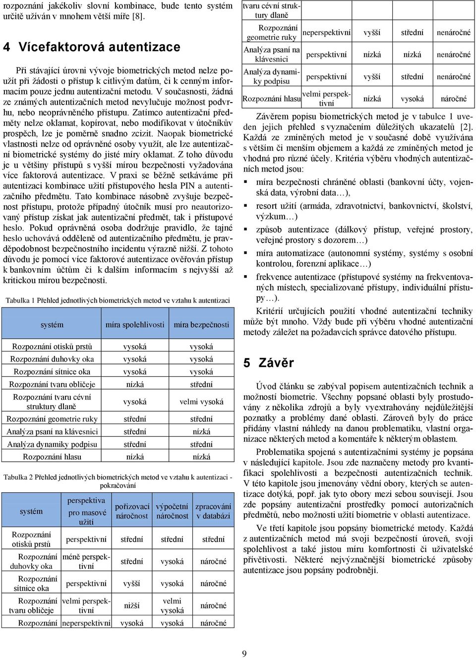 V současnosti, žádná ze známých autentizačních metod nevylučuje možnost podvrhu, nebo neoprávněného přístupu.