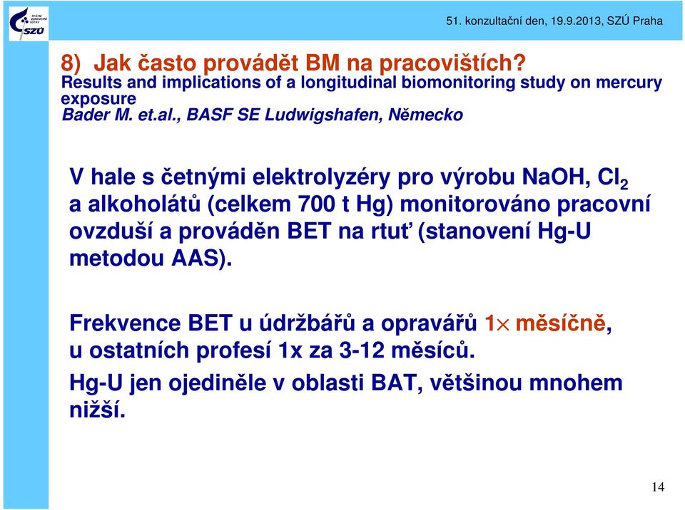 biomonitoring study on mercury exposure Bader M. et.al.