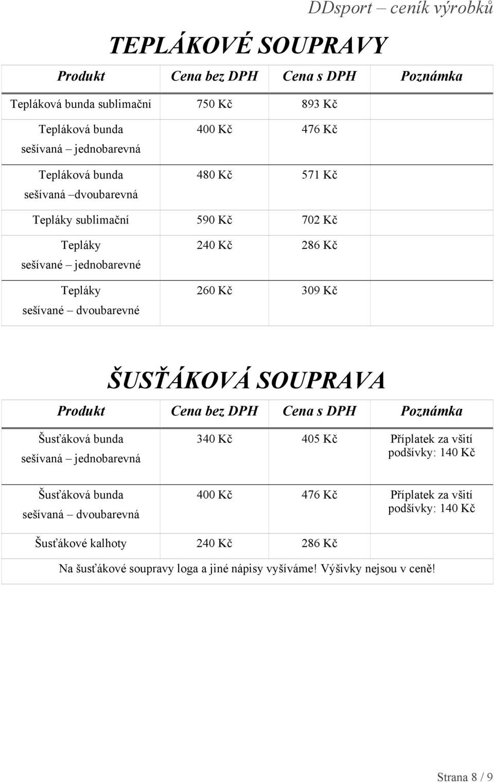 jednobarevná 340 Kč 405 Kč Příplatek za všití podšívky: 140 Kč Šusťáková bunda sešívaná dvoubarevná 400 Kč 476 Kč Příplatek za všití