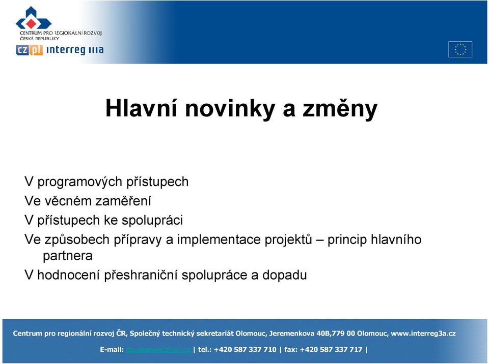 způsobech přípravy a implementace projektů princip