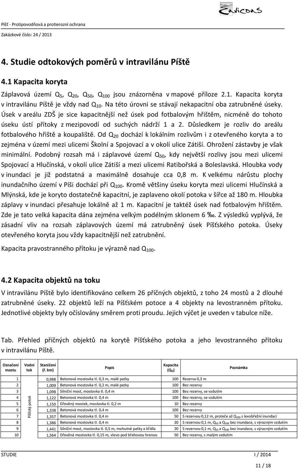 Úsek v areálu ZDŠ je sice kapacitnější než úsek pod fotbalovým hřištěm, nicméně do tohoto úseku ústí přítoky z mezipovodí od suchých nádrží 1 a 2.