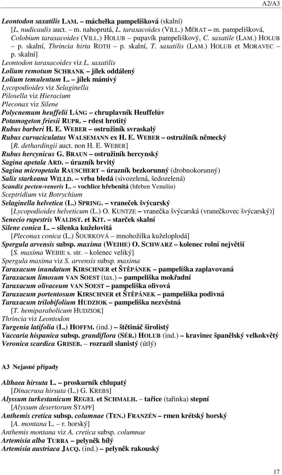 saxatilis Lolium remotum SCHRANK jílek oddálený Lolium temulentum L.