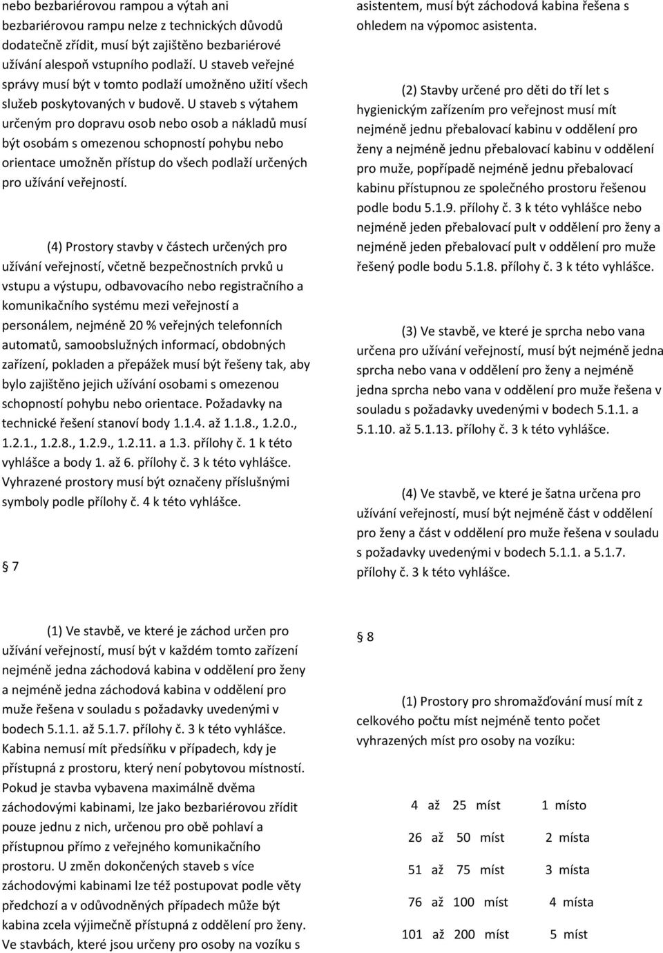 U staveb s výtahem určeným pro dopravu osob nebo osob a nákladů musí být osobám s omezenou schopností nebo orientace umožněn přístup do všech podlaží určených pro užívání veřejností.