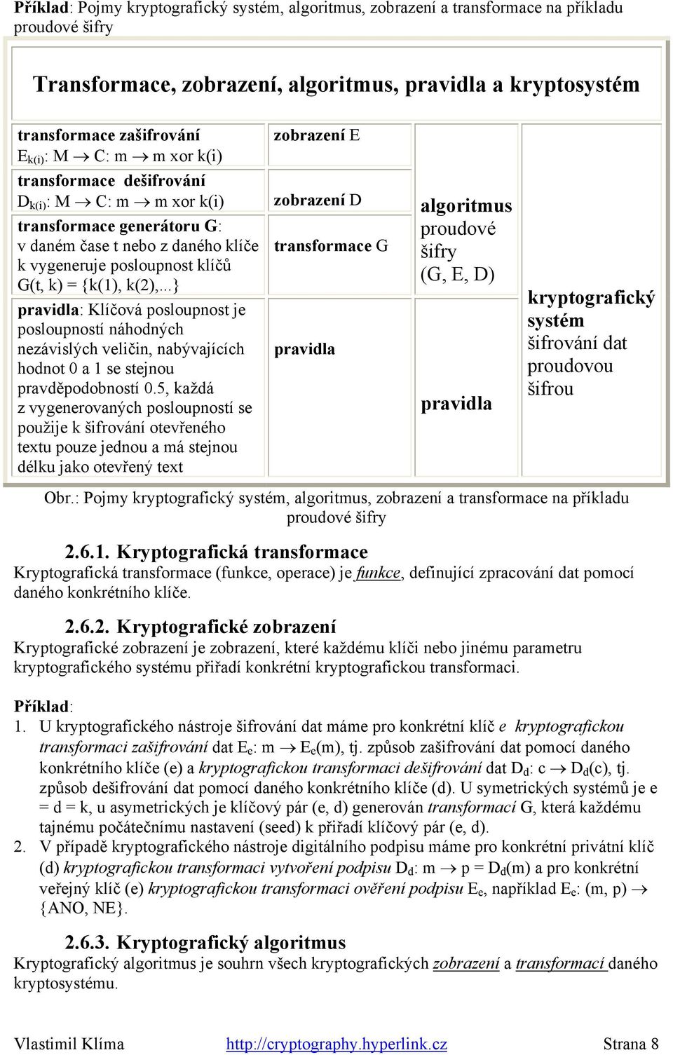 ..} pravidla: Klíčová posloupnost je posloupností náhodných nezávislých veličin, nabývajících hodnot 0 a 1 se stejnou pravděpodobností 0.