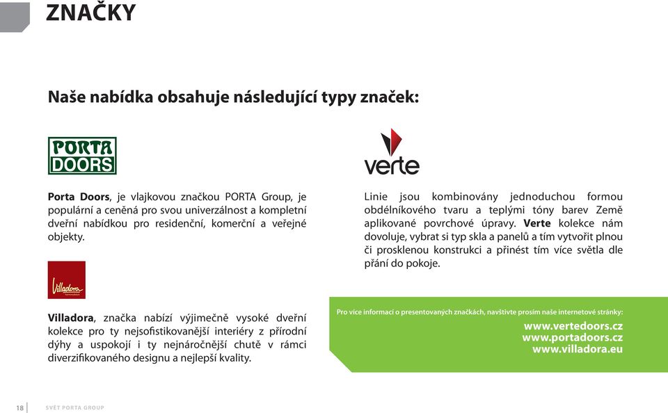 verte kolekce nám dovoluje, vybrat si typ skla a panelů a tím vytvořit plnou či prosklenou konstrukci a přinést tím více světla dle přání do pokoje.