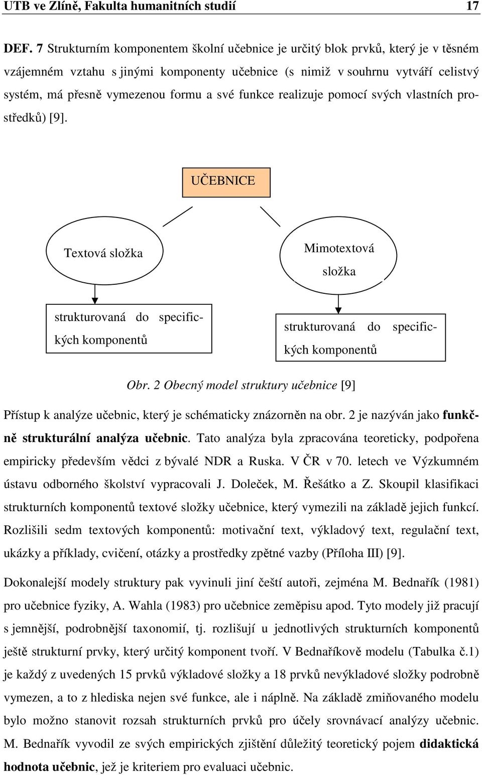 své funkce realizuje pomocí svých vlastních prostředků) [9]. UČEBNICE Textová složka Mimotextová složka strukturovaná do specifických komponentů strukturovaná do specifických komponentů Obr.